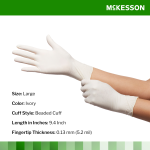 Exam Glove McKesson Confiderm® Large NonSterile Latex Standard Cuff Length Textured Fingertips Ivory Not Rated