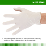 Exam Glove McKesson Confiderm® Large NonSterile Latex Standard Cuff Length Textured Fingertips Ivory Not Rated