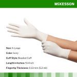 Exam Glove McKesson Confiderm® X-Large NonSterile Latex Standard Cuff Length Textured Fingertips Ivory Not Rated