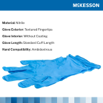Exam Glove McKesson Confiderm® 4.5C Small NonSterile Nitrile Standard Cuff Length Textured Fingertips Blue Chemo Tested