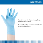 Exam Glove McKesson Confiderm® 4.5C Medium NonSterile Nitrile Standard Cuff Length Textured Fingertips Blue Chemo Tested