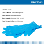 Exam Glove McKesson Confiderm® 3.8 Large NonSterile Nitrile Standard Cuff Length Textured Fingertips Blue Not Rated
