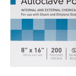 Sterilization Pouch McKesson Ethylene Oxide (EO) Gas / Steam 8 X 16 Inch White / Blue Self Seal Paper / Film