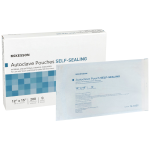 Sterilization Pouch McKesson Ethylene Oxide (EO) Gas / Steam 12 X 15 Inch White / Blue Self Seal Paper / Film