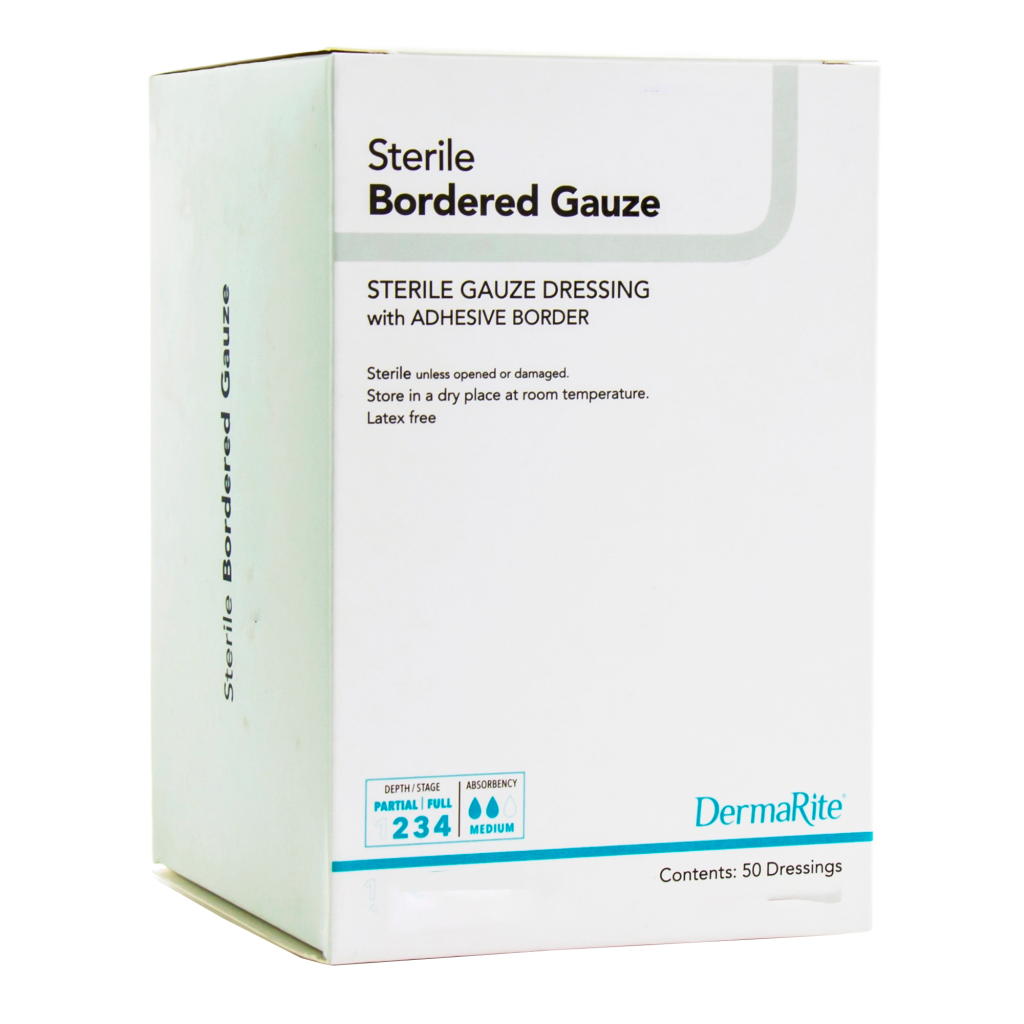 Island Dressing DermaRite® Bordered Gauze 2 X 2 Inch Square Sterile