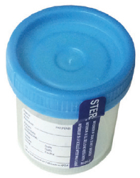 Specimen Container DuoClick™ 53 mm Opening 90 mL (3 oz.) Screw Cap Patient Information Sterile