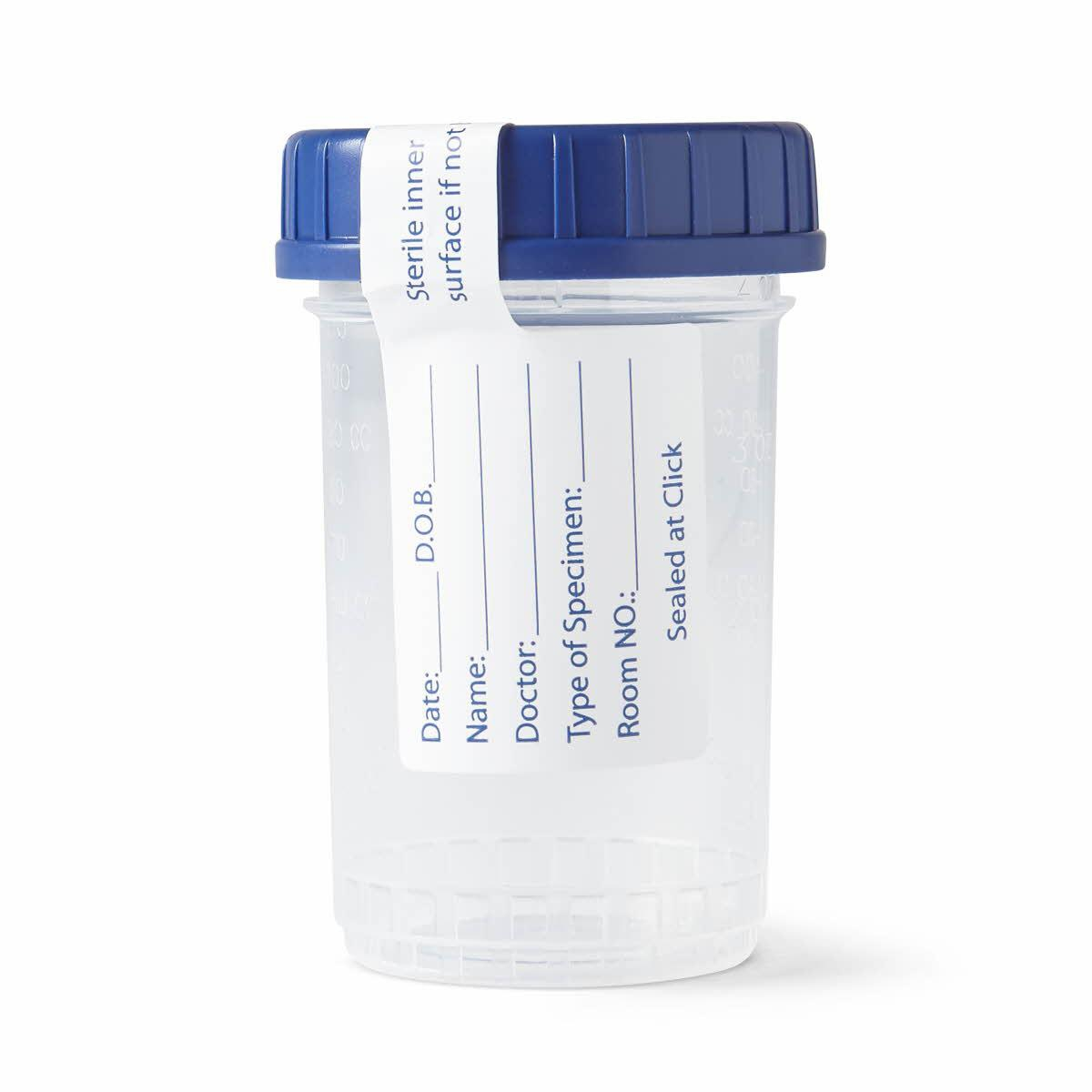 Specimen Container for Pneumatic Tube Systems Click-N-Close 120 mL (4 oz.) Screw Cap Patient Information Sterile Fluid Path