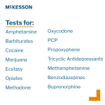 Drugs of Abuse Test Kit McKesson AMP, BAR, BUP, BZO, COC, mAMP/MET, MDMA, MOP300, MTD, OXY, PCP, PPX, TCA, THC (OX, pH, SG) 25 Tests CLIA Waived