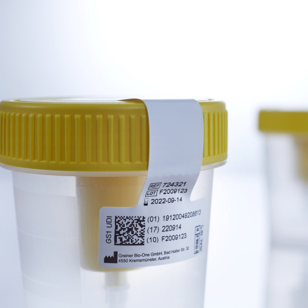 Urine Specimen Container with Integrated Transfer Device 100 mL (3.4 oz.) Screw Cap Patient Information NonSterile