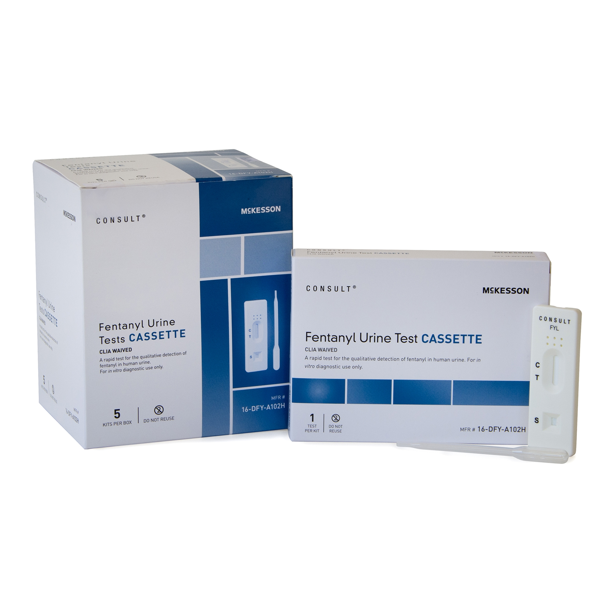 Drugs of Abuse Test Kit McKesson Consult™ Fentanyl (OTC Approved) 5 Tests CLIA Waived