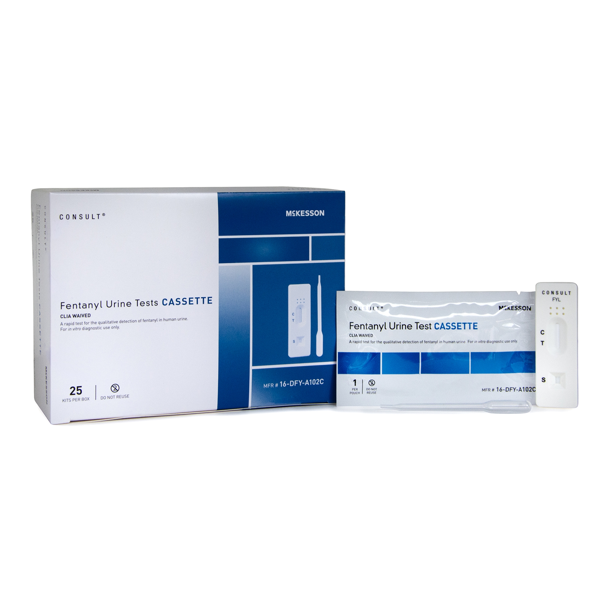 Drugs of Abuse Test Kit McKesson Consult™ Fentanyl 25 Tests CLIA Waived