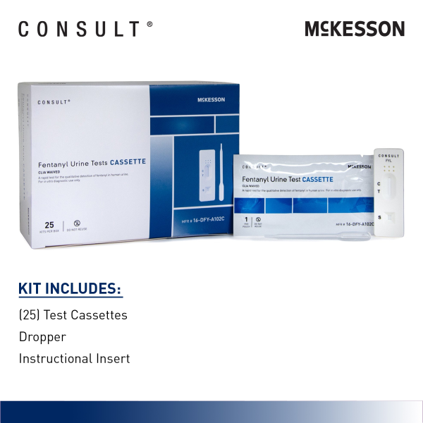 Drugs of Abuse Test Kit McKesson Consult™ Fentanyl 25 Tests CLIA Waived