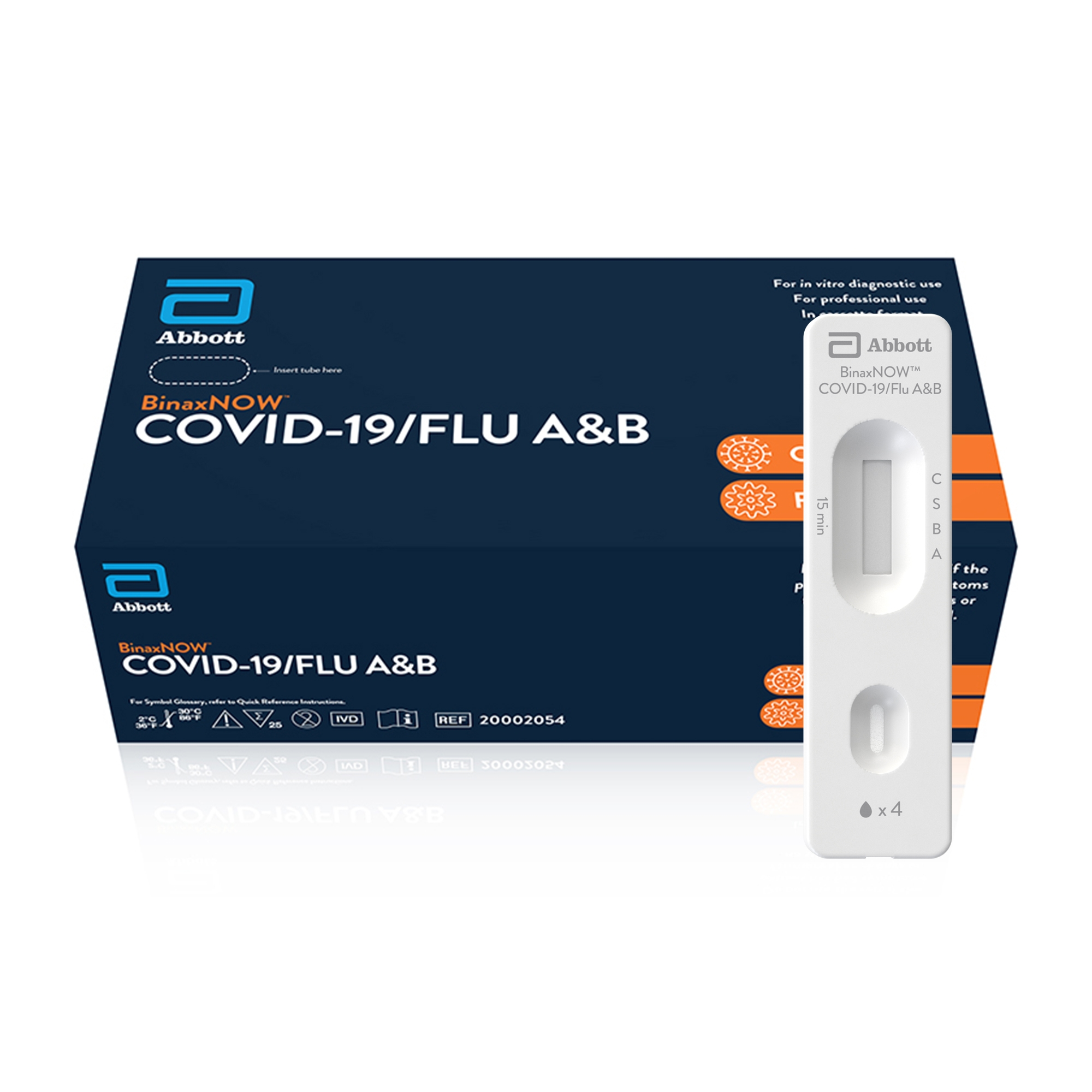 Respiratory Test Kit BinaxNOW™ COVID-19 / Flu A&B (Professional) 25 Tests CLIA Waived Respiratory Test Kit BinaxNOW™ COVID-19 / Flu A&B (Professional) 25 Tests CLIA Waived