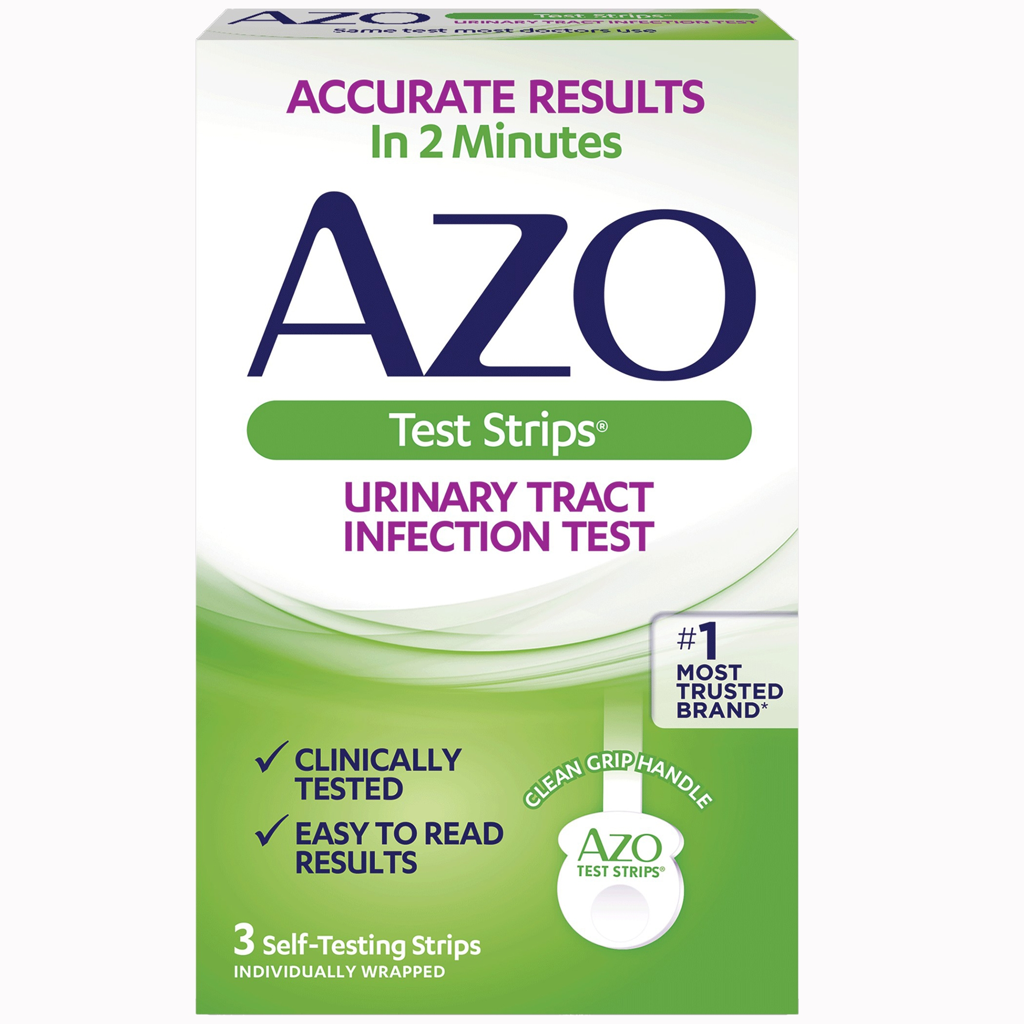 Urinalysis Test Kit AZO Test Strips® Urinary Tract Infection Detection 3 Tests per Kit (24 Kits per Case)
