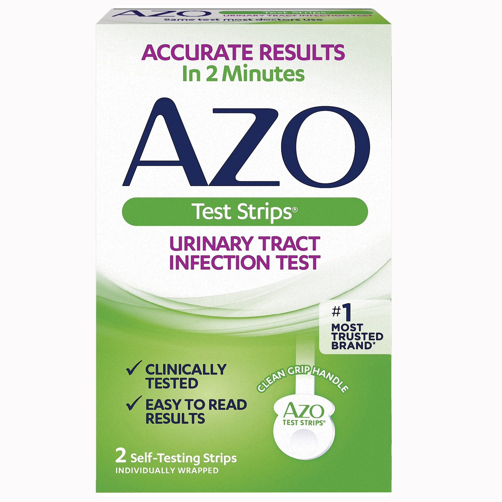 Urinalysis Test Kit AZO Test Strips® Urinary Tract Infection Detection 2 Tests CLIA Waived