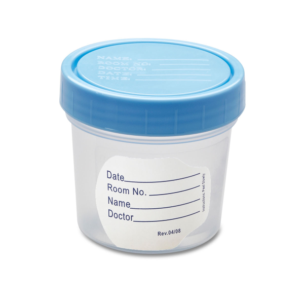 Specimen Container 120 mL (4 oz.) Screw Cap Poly Bagged Sterile / Sterile Fluid Path