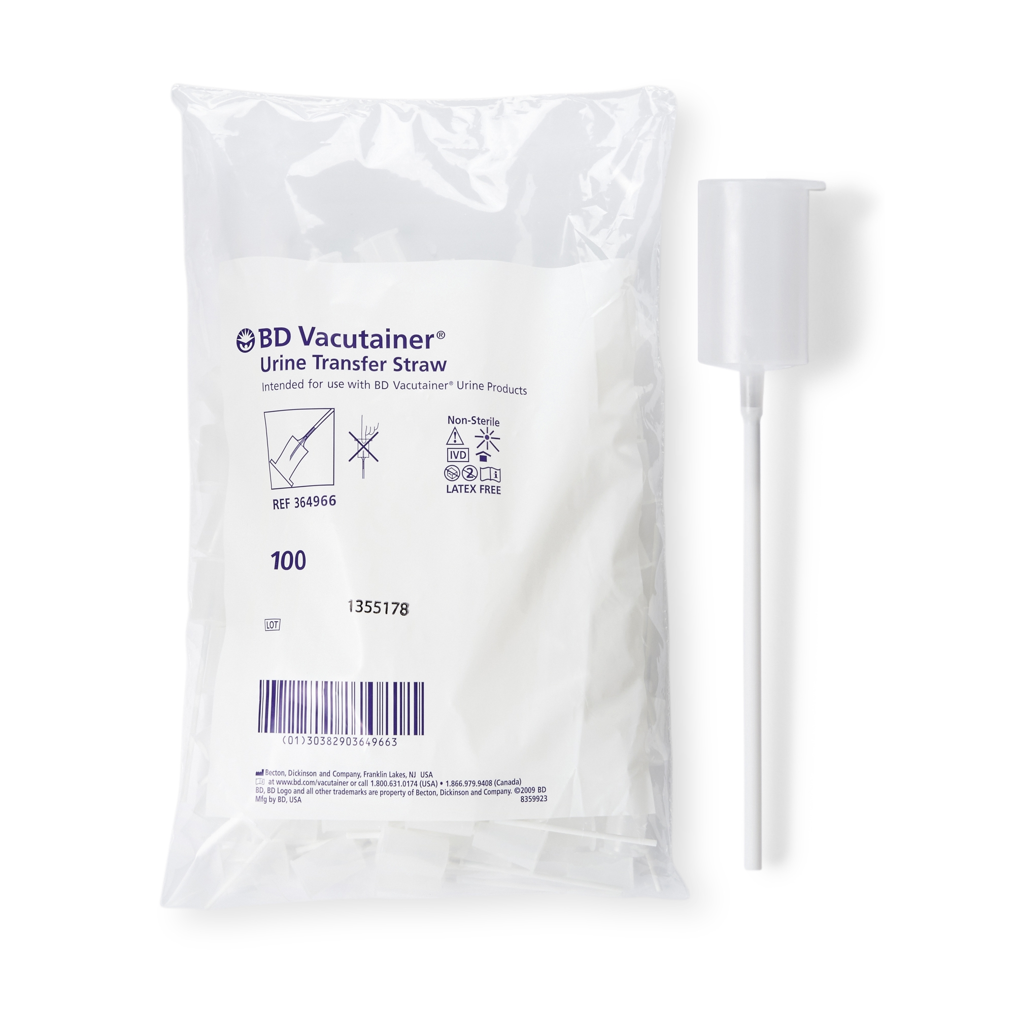 Urine Transfer Straw Vacutainer® For BD Vacutainer® Urine Collection System Urine Transfer Straw Vacutainer® For BD Vacutainer® Urine Collection System