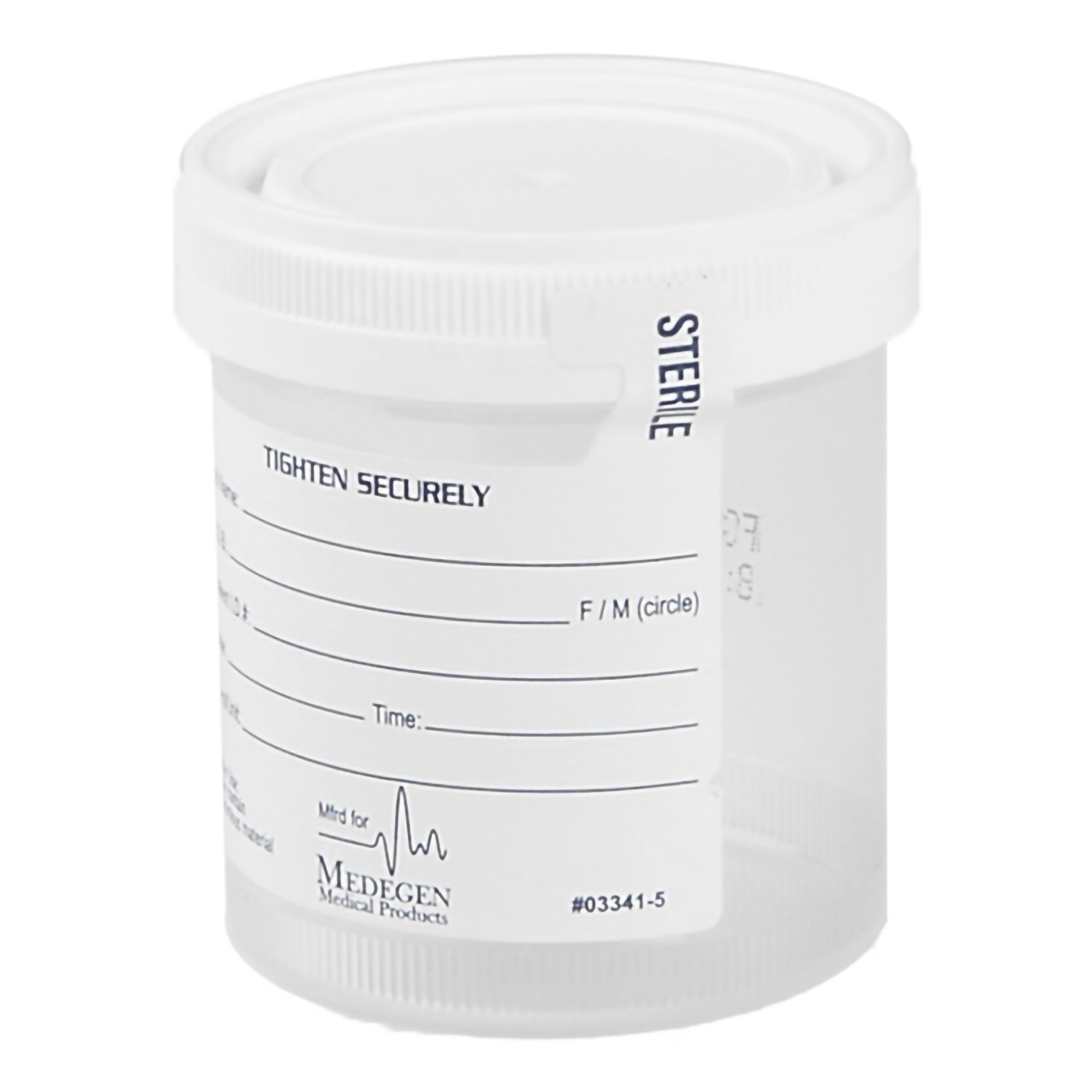 Specimen Container for Pneumatic Tube Systems Vollrath 90 mL (3 oz.) Screw Cap Sterile Inside Only