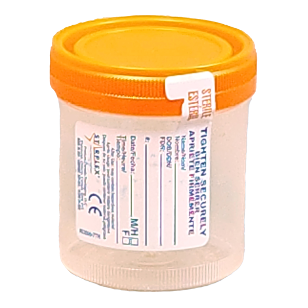 Specimen Container Starplex® 90 mL (3 oz.) Screw Cap Patient Information Sterile Inside Only