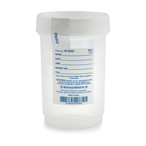 Specimen Container for Pneumatic Tube Systems McKesson 120 mL (4 oz.) Screw Cap Sterile