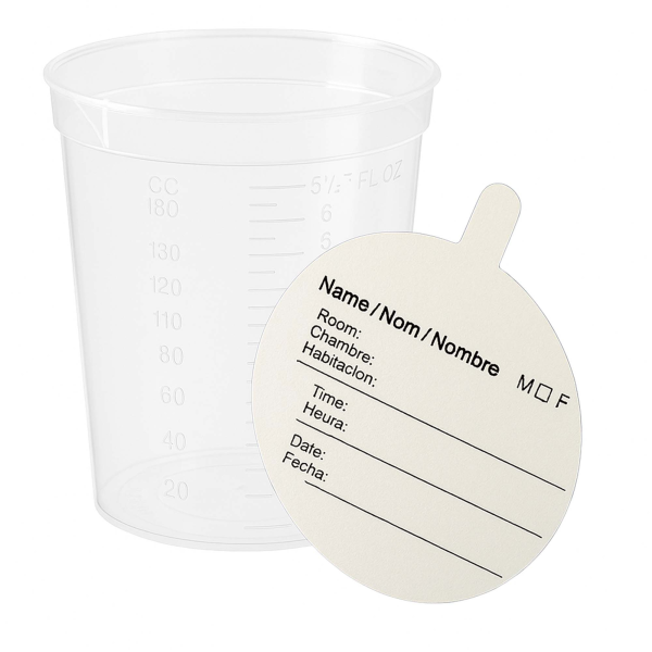 Specimen Container with Pour Spout Globe Scientific™ 2-1/8 X 3-7/16 Inch 192 mL (6.5 oz.) Without Closure Unprinted NonSterile