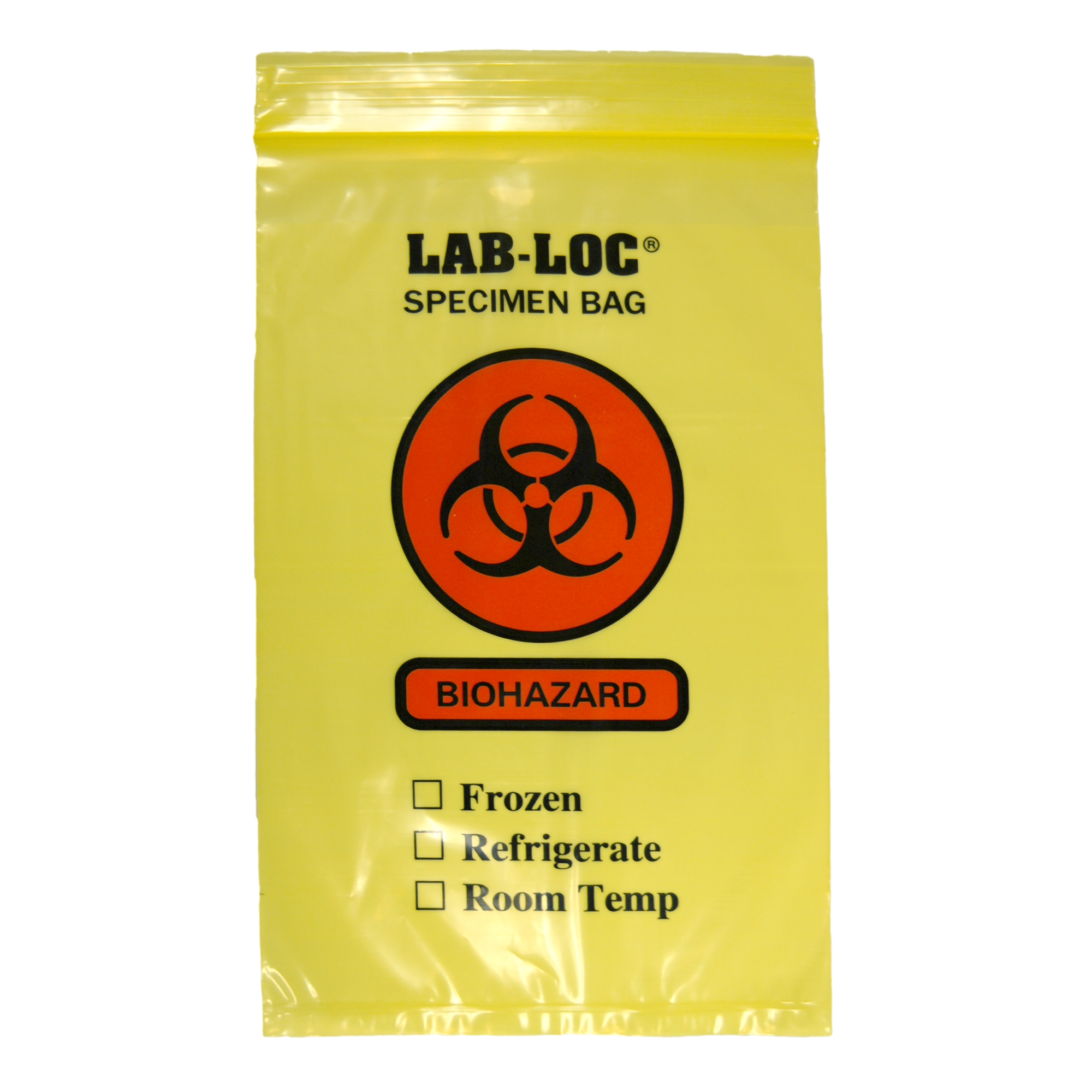 Specimen Transport Bag with Document Pouch Lab-Loc® 6 X 9 Inch Zip Closure Biohazard Symbol / Storage Instructions NonSterile