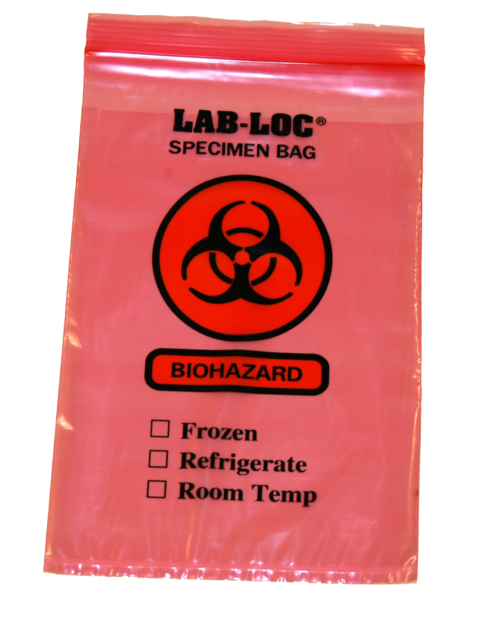 Specimen Transport Bag with Document Pouch Lab-Loc® 6 X 9 Inch Zip Closure Biohazard Symbol / Storage Instructions NonSterile