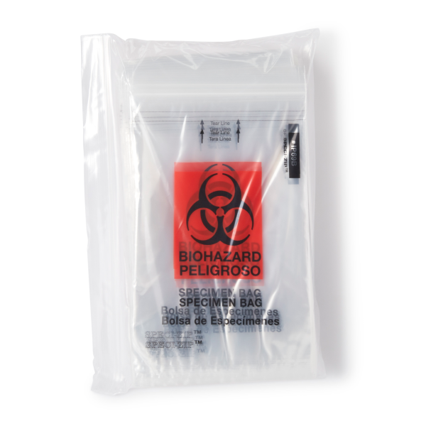 Specimen Transport Bag with Document Pouch Speci-Zip® 6 X 9 Inch Zip Closure Biohazard Symbol NonSterile