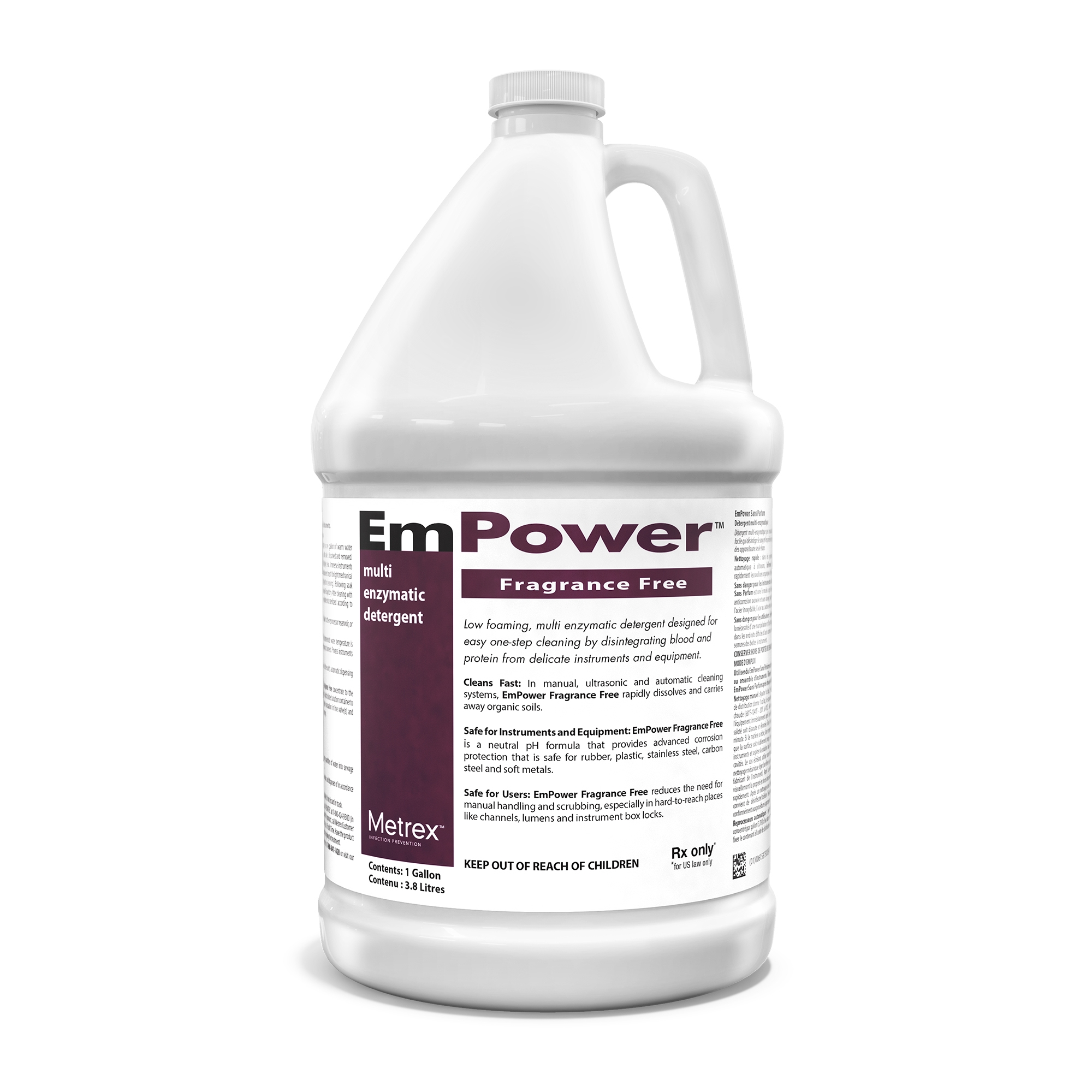 Multi-Enzymatic Instrument Detergent EmPower® Fragrance Free Liquid Concentrate 1 gal. Jug Unscented