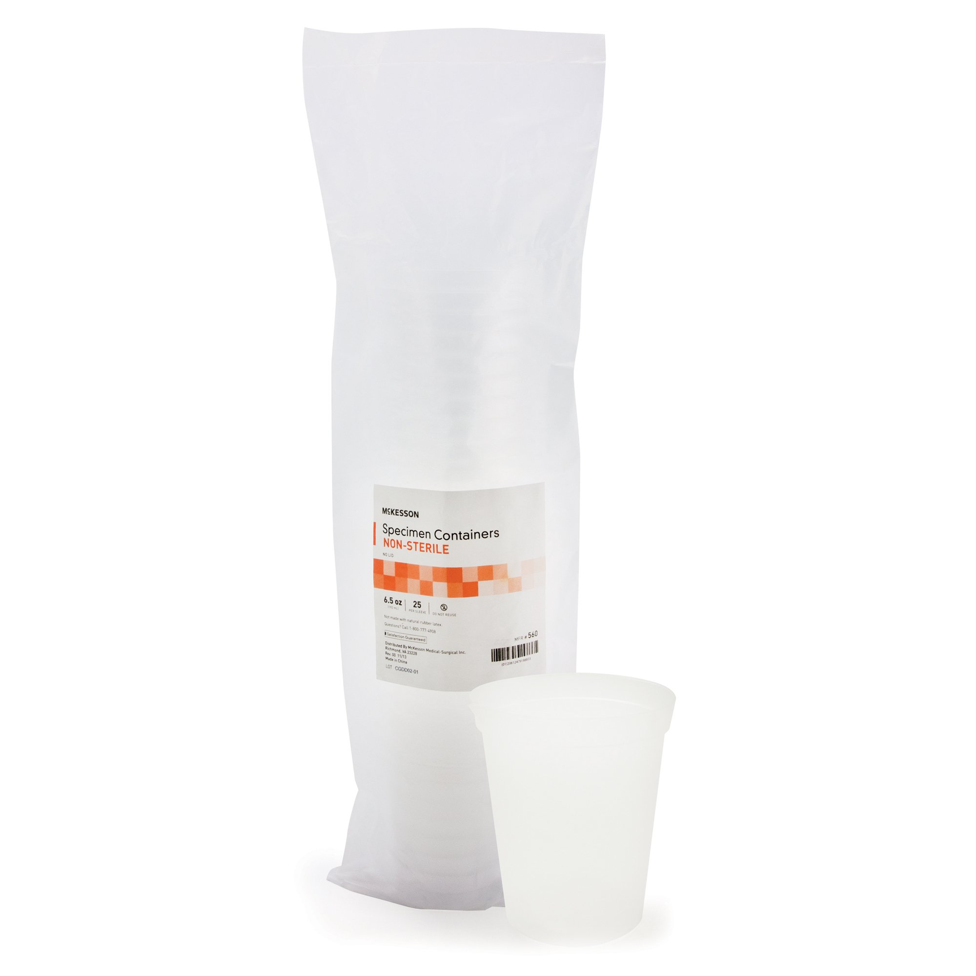 Specimen Container McKesson 192 mL (6.5 oz.) Without Closure NonSterile