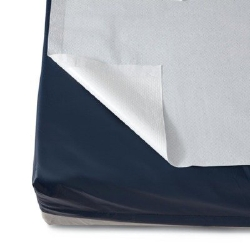 Bed Sheet Flat 58 X 96 Inch Blue Tissue / Poly Disposable