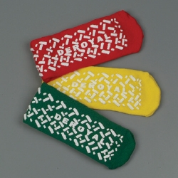 Slipper Socks Unisex Adult Large / X-Large Double Tread Single Patient Use Yellow