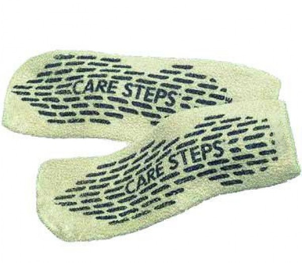Slipper Socks Care-Steps® Unisex Adult 2X-Large Single Tread Single Patient Use Moss Green