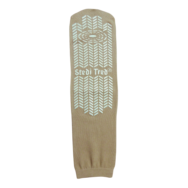 Slipper Socks Stedi Tred® Unisex Adult X-Large Double Tread Single Patient Use Beige