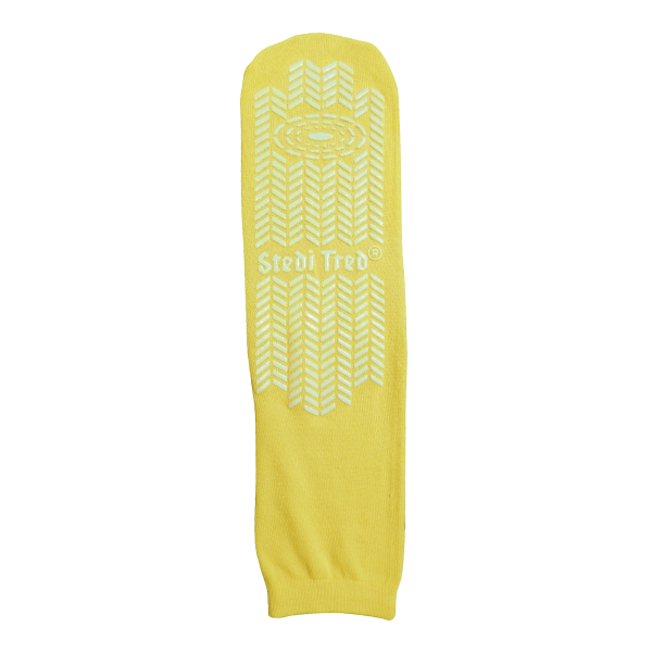 Risk Management Slipper Socks Stedi Tred® Unisex Adult Large Double Tread Single Patient Use Yellow