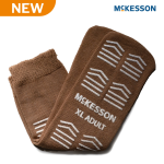 Slipper Socks McKesson Unisex Adult X-Large Single Tread Single Patient Use Tan