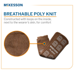 Slipper Socks McKesson Unisex Adult X-Large Single Tread Single Patient Use Tan