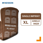 Slipper Socks McKesson Unisex Adult X-Large Single Tread Single Patient Use Tan
