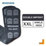Slipper Socks McKesson Unisex Adult 2X-Large Double Tread Single Patient Use Gray