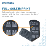 Slipper Socks McKesson Unisex Adult 2X-Large Double Tread Single Patient Use Gray