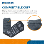 Slipper Socks McKesson Unisex Adult 2X-Large Double Tread Single Patient Use Gray