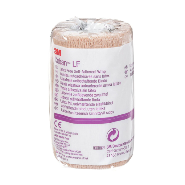 Cohesive Bandage 3M™ Coban™ LF 4 Inch X 5 Yard Self-Adherent Closure Tan NonSterile Standard Compression