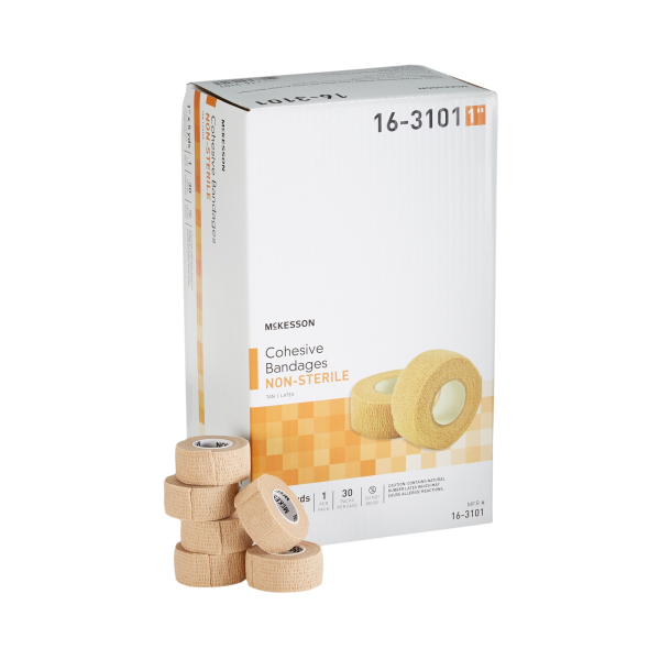Cohesive Bandage McKesson 1 Inch X 5 Yard Self-adherent Closure Tan NonSterile Standard Compression