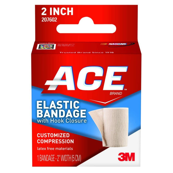 Elastic Bandage 3M™ ACE™ 2 Inch X 4-1/5 Foot Single Hook and Loop Closure Tan NonSterile Standard Compression