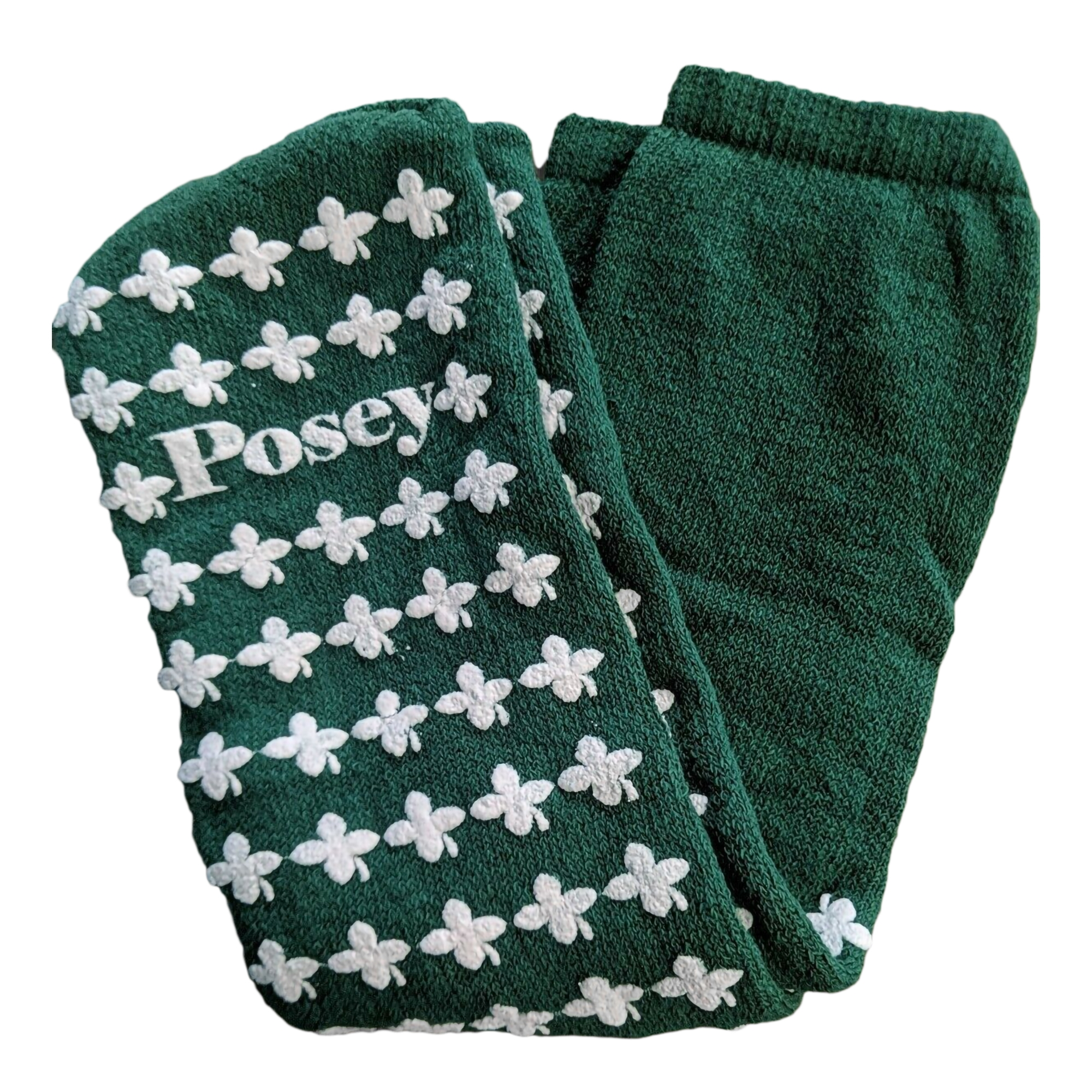 Slipper Socks Posey® Unisex Adult One Size Fits Most Double Tread Single Patient Use Green