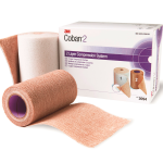2 Layer Compression Bandage System 3M™ Coban™ 2 2-9/10 Yard X 4 Inch / 4 Inch X 5-1/10 Yard Self-Adherent / Pull On Closure Tan / White NonSterile 35 to 40 mmHg