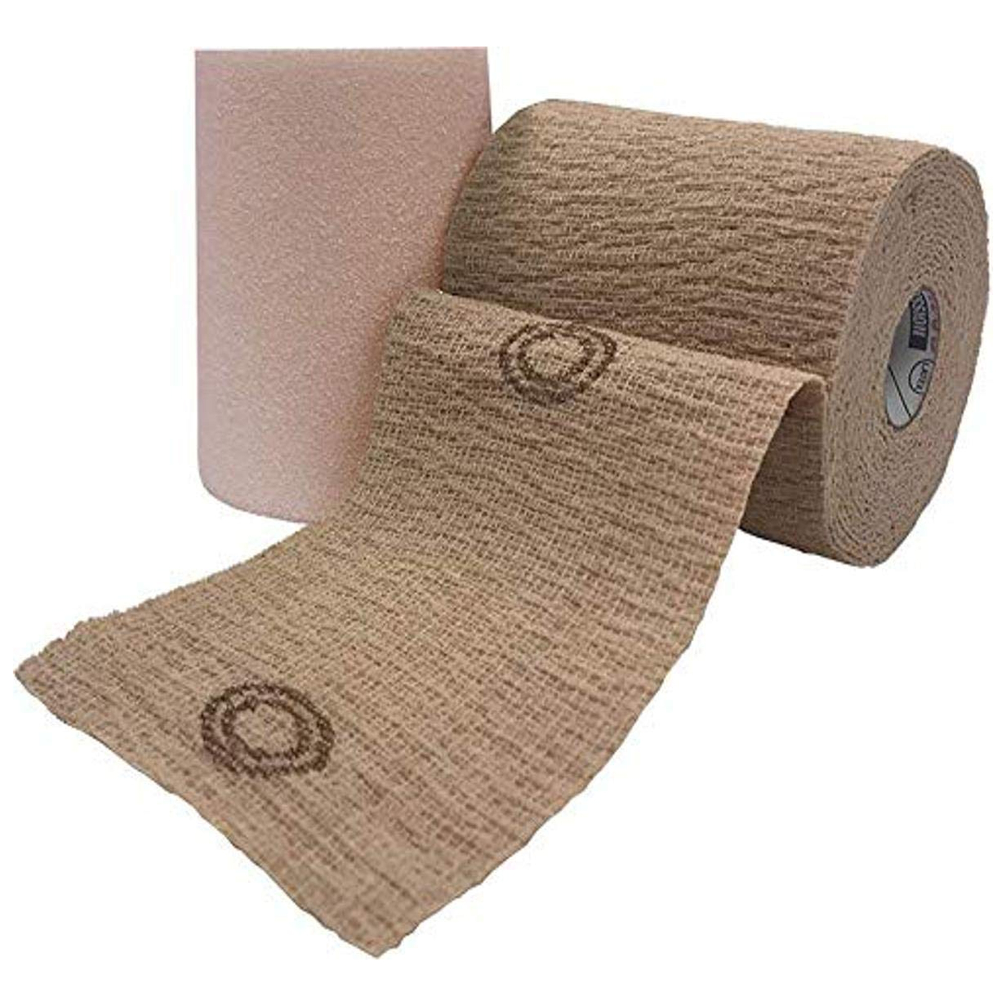 2 Layer Compression Bandage System CoFlex® TLC Calamine with Indicators 4 Inch X 6 Yard / 4 Inch X 7 Yard Self-adherent / Pull On Closure Tan NonSterile 25 to 30 mmHg