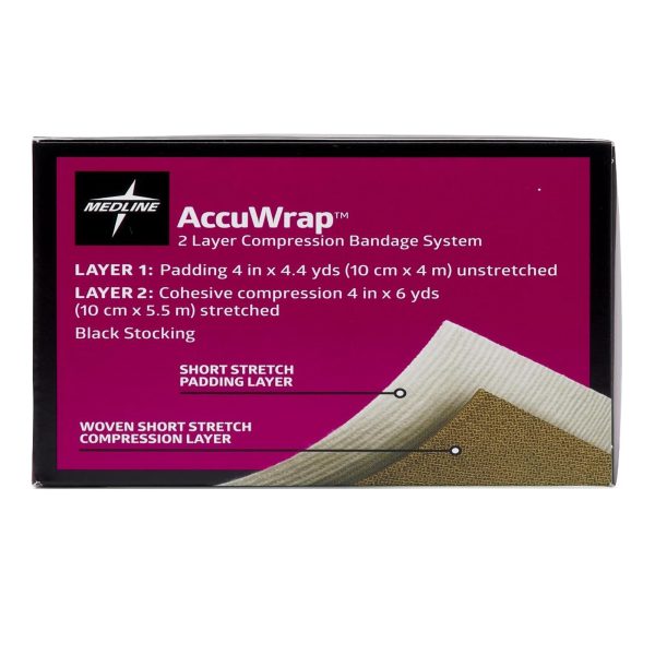 2 Layer Compression Bandage System AccuWrap™ 4 Inch X 4-2/5 Yard / 4 Inch X 6 Yard Full Leg NonSterile 30 to 40 mmHg
