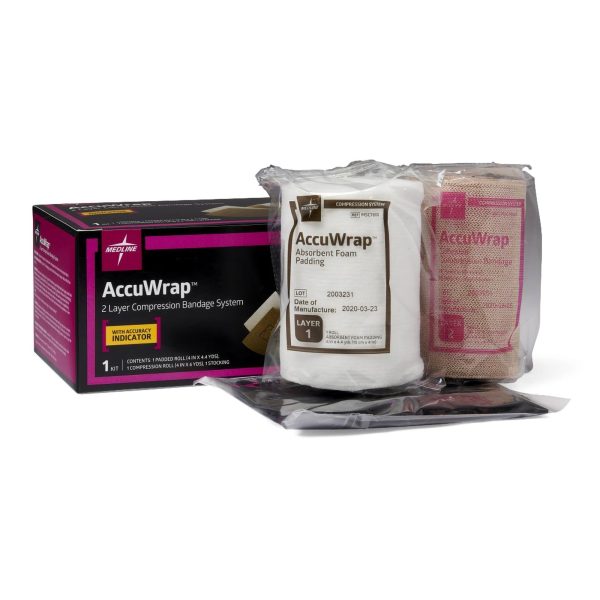 2 Layer Compression Bandage System AccuWrap™ 4 Inch X 4-2/5 Yard / 4 Inch X 6 Yard Full Leg NonSterile 30 to 40 mmHg
