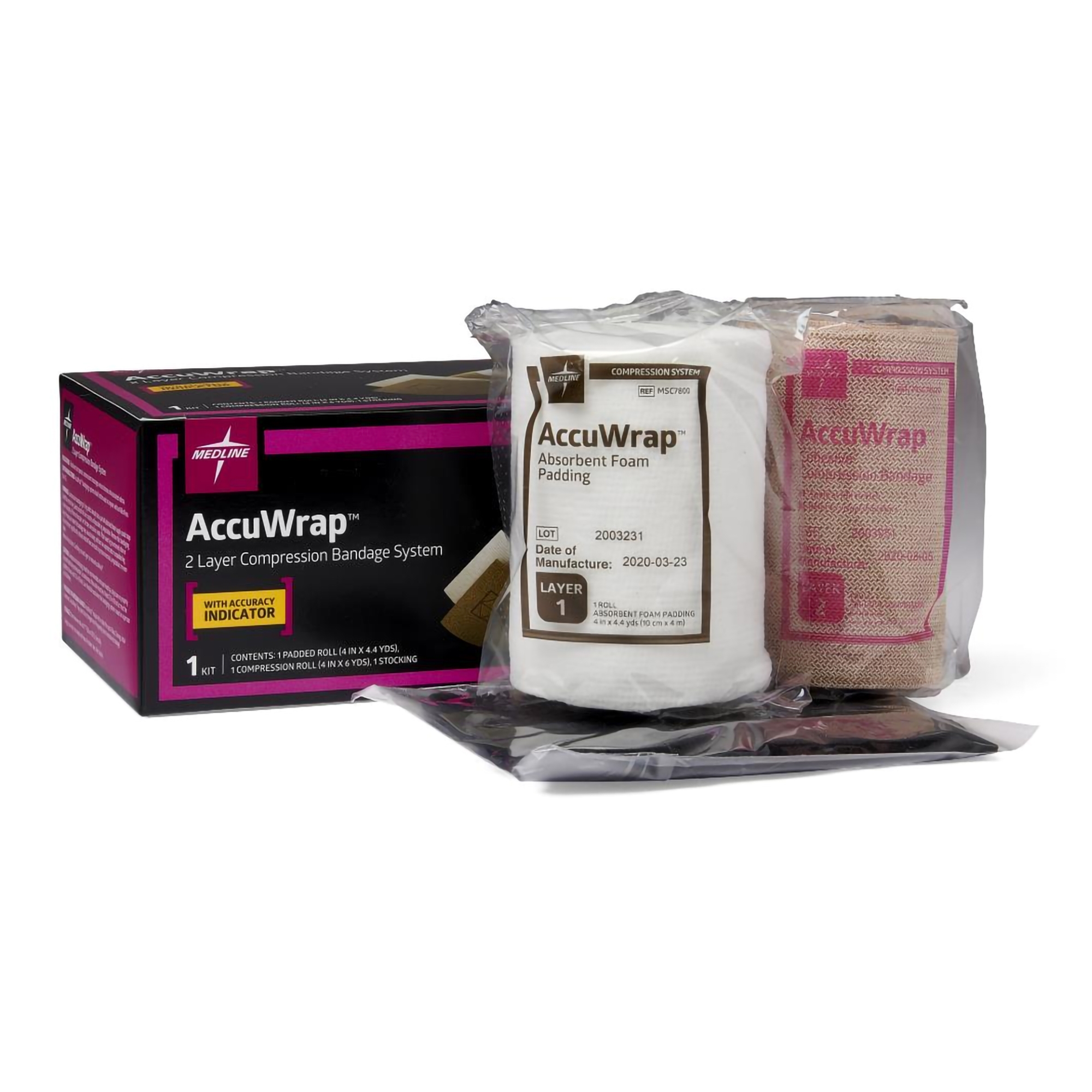 2 Layer Compression Bandage System AccuWrap™ 4 Inch X 4-2/5 Yard / 4 Inch X 6 Yard Full Leg NonSterile 30 to 40 mmHg